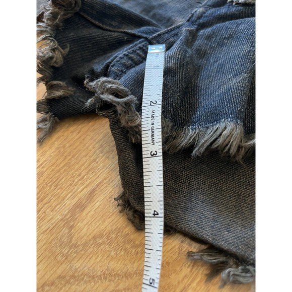 NWT Free People Dark Wash Runaway Slouch Button Fly Cut Off Denim Shorts… - Picture 10 of 12